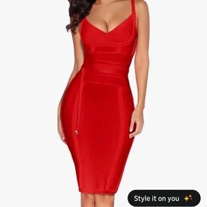 NEW Red Bandage Bodycon Dress